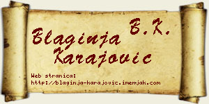 Blaginja Karajović vizit kartica